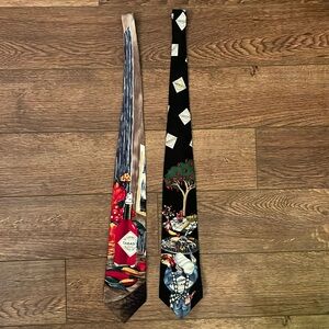 Lot of 2 1990s Vintage Tabasco Ties - 100% Silk - Made in USA